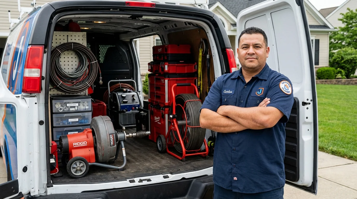 Professional drain cleaning equipment and Johns Plumbing LLC plumber in Anthony