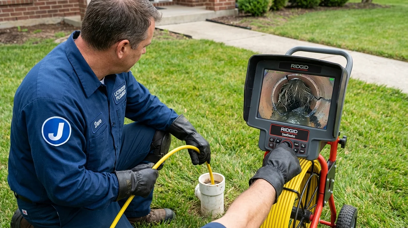Sewer camera inspection being performed by Johns Plumbing LLC in Anthony